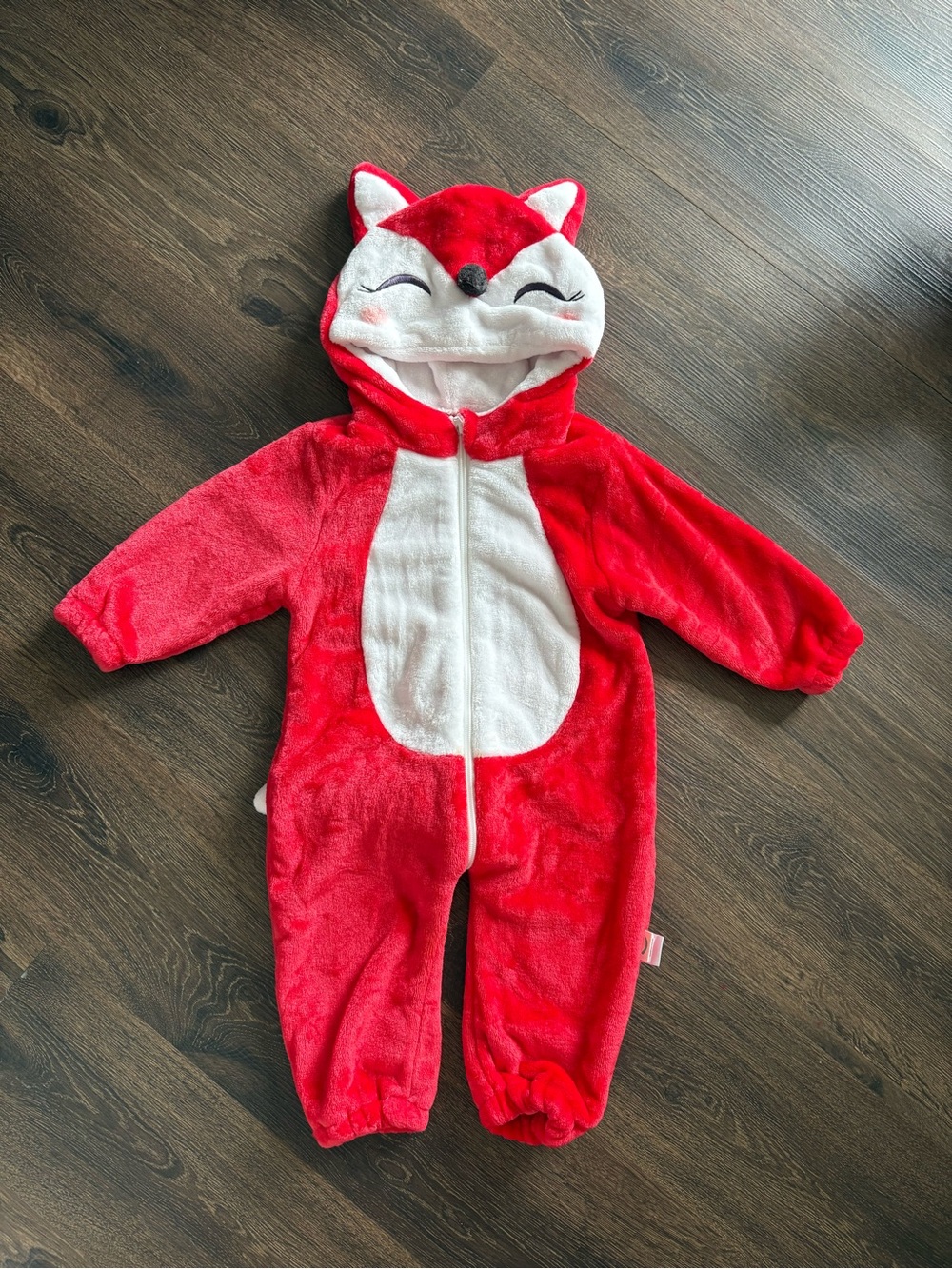 Red Fox Plush Hooded Kids Costume Onesie - 6-12 months